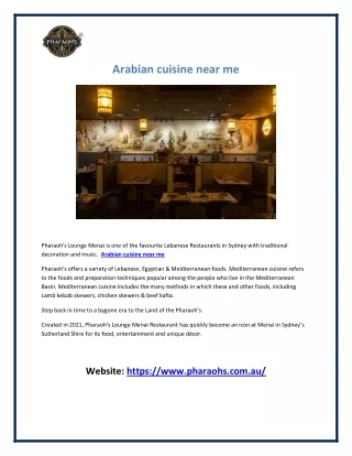 Arabian cuisine near me