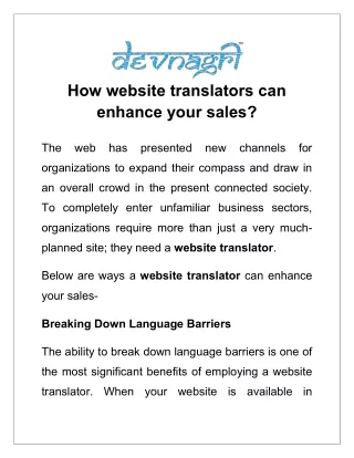 How website translators can enhance your sales?