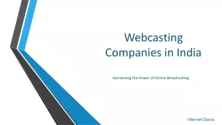 Webcasting Companies in India