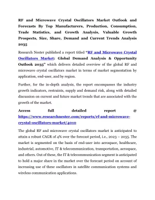 RF and Microwave Crystal Oscillators Market Growth Analysis 2035
