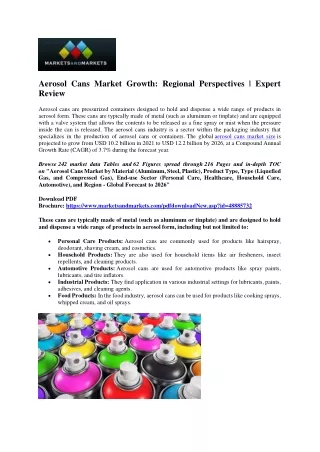 Global Aerosol Cans Market: Key Players and Growth Prospects