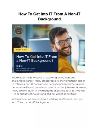 How To Get Into IT From A Non-IT Background