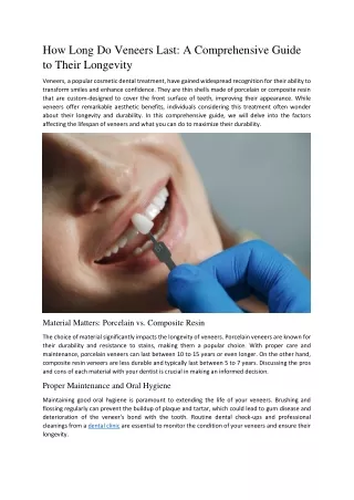 How Long Do Veneers Last: A Comprehensive Guide to Their Longevity