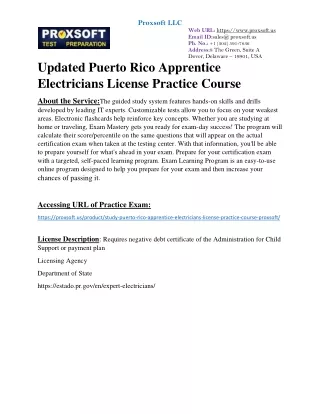 Updated Puerto Rico Apprentice Electricians License Practice Course