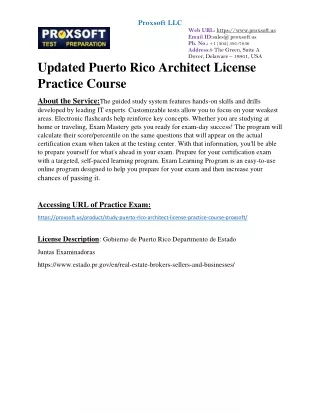 Updated Puerto Rico Architect License Practice Course