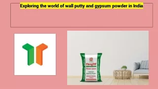 Exploring the world of wall putty and gypsum powder in India