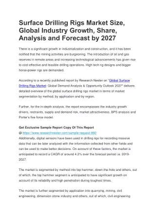 Surface Drilling Rigs Market Size
