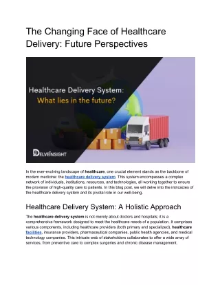 Healthcare Delivery System_ What lies in the future_