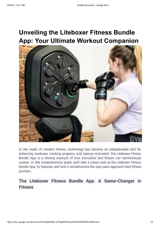 Unveiling the Liteboxer Fitness Bundle App-Your Ultimate Workout Companion