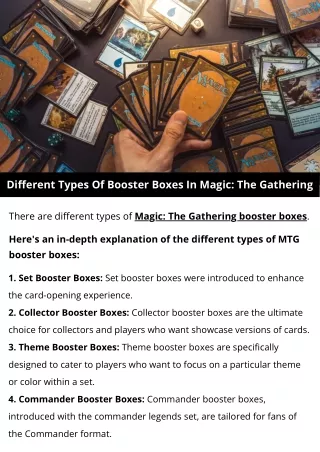 Different Types Of Booster Boxes In Magic The Gathering