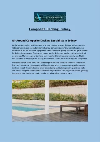 Composite Decking Sydney