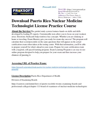 Download Puerto Rico Nuclear Medicine Technologist License Practice Course