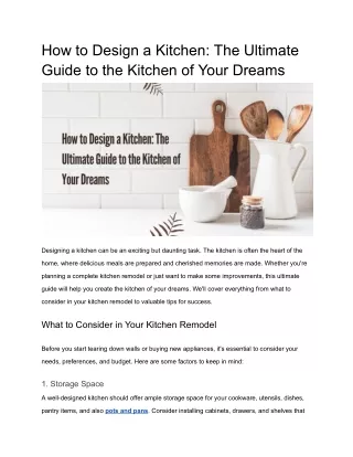 How to Design a Kitchen_ The Ultimate Guide to the Kitchen of Your Dreams