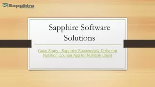 Case Study - Sapphire Successfully Delivered Nutrition Counter App for Nutrition Client