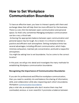 How to Set Workplace Communication Boundaries