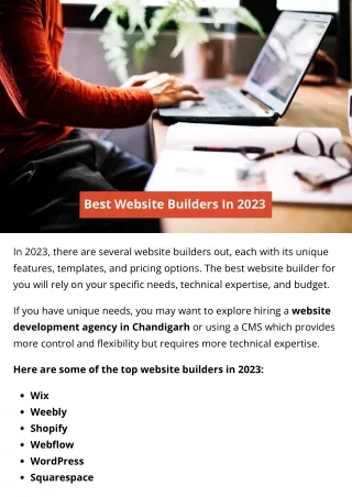 Best Website Builders In 2023