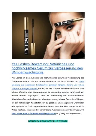 Yes Lashes Bewertung_ Natürliches und hochwirksames Serum zur Verbesserung des Wimpernwachstums