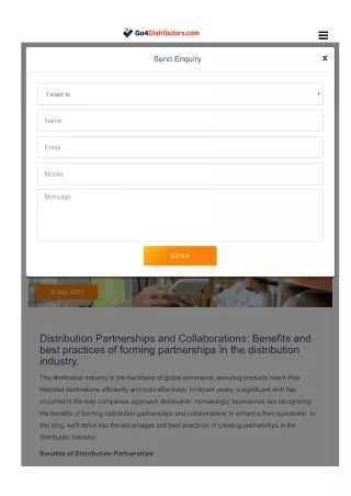 Distribution Partnerships and Collaborations: Benefits and best practices