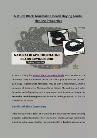 Natural Black Tourmaline Beads Buying Guide: Healing Properties