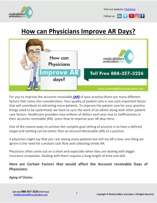 How can Physicians Improve AR Days