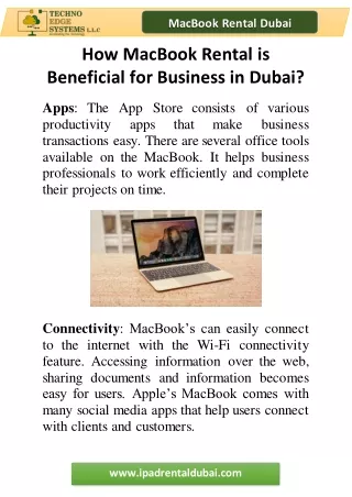 How MacBook Rental is Beneficial for Business in Dubai?