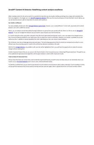 ZeroGPT Content AI Detector - Redefining content analysis excellence
