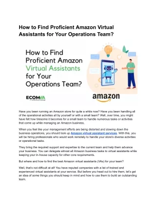 How to Find Proficient Amazon Virtual Assistants for Your Operations Team_