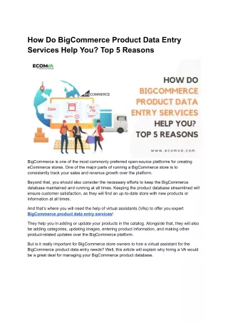 How Do BigCommerce Product Data Entry Services Help You_ Top 5 Reasons