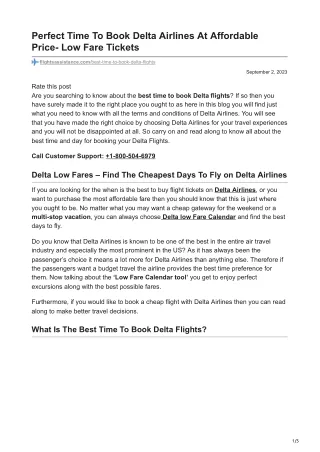 Perfect Time To Book Delta Airlines At Affordable Price- Low Fare Tickets
