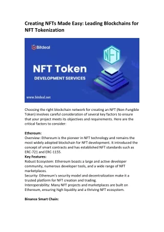 NFT Token Development