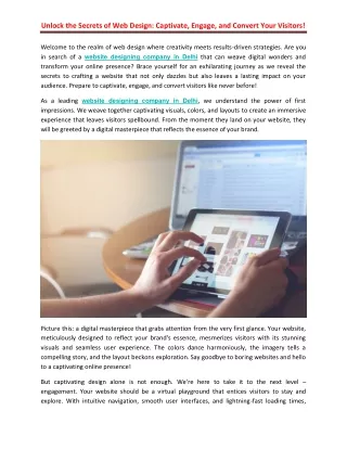 Unlock the Secrets of Web Design Captivate, Engage, and Convert Your Visitors!