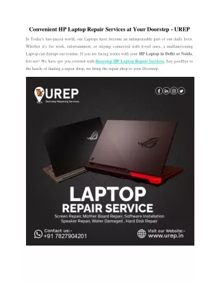 HP Laptop Repair Shop Near Me - UREP
