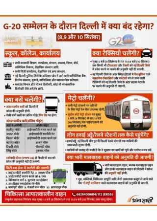 Advisory for G20 Summit - Infographics in hindi