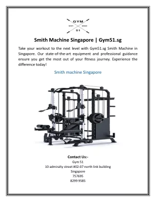 Smith Machine Singapore | Gym51.sg