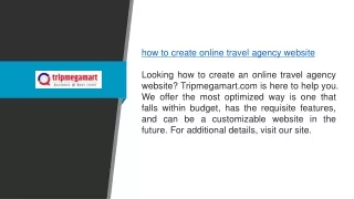 How To Create Online Travel Agency Website Tripmegamart.com