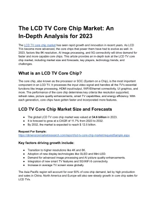 LCD TV Core Chip Market