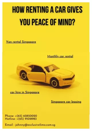 How Renting a Car Gives You Peace of Mind?