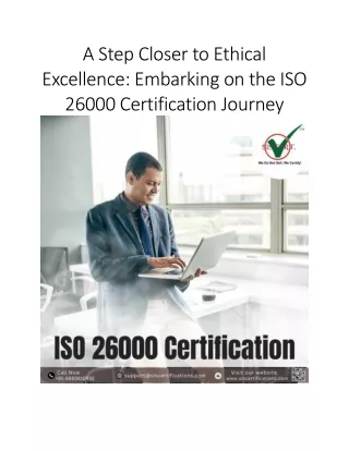 A Step Closer to Ethical Excellence: Embarking on the ISO 26000 Certification