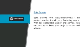 Ecko Screws Nzfasteners.co.nz