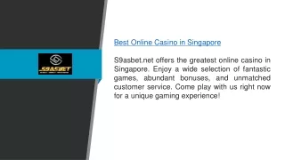 Best Online Casino In Singapore S9asbet.net