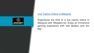 Live Casino Online In Malaysia S9asbet.net1