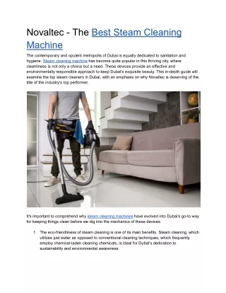 Novaltec - The Best Steam Cleaning Machine