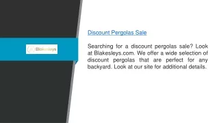 Discount Pergolas Sale Blakesleys.com