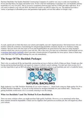 The Advanced Guide to purchase high quality backlinks