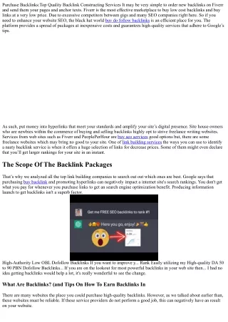 The Advanced Guide to buy backlink