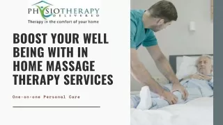 Boost Your Well Being with In Home Massage Therapy Services