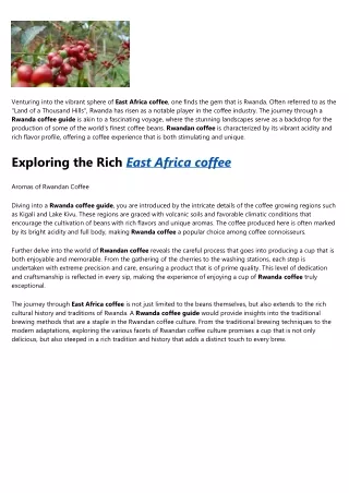 About Rwanda coffee