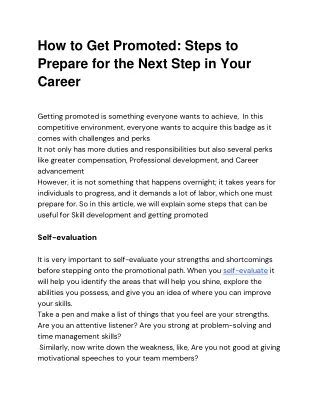 How to Get Promoted_ Steps to Prepare for the Next Step in Your Career