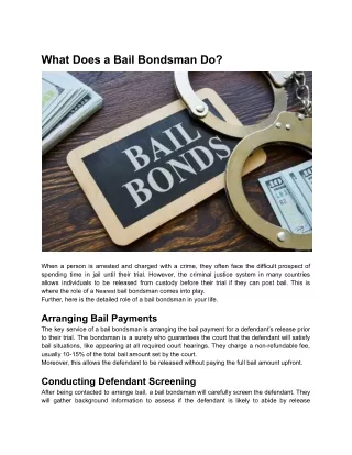 What Does a Bail Bondsman Do