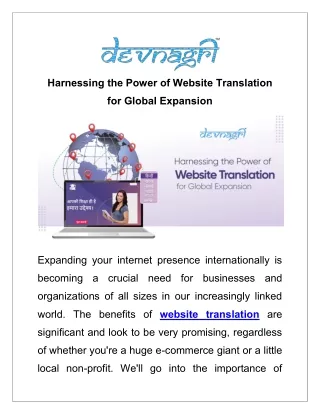 Harnessing the Power of Website Translation for Global Expansion